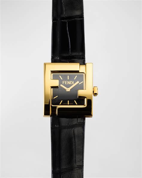 fendi square watch|Fendi Square FF Watch with Alligator Strap .